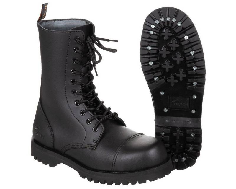 PureTrash Springerstiefel schwarz oder Stahlkappenstiefel 10-Loch Pure Trash Outdoorschuh von PureTrash