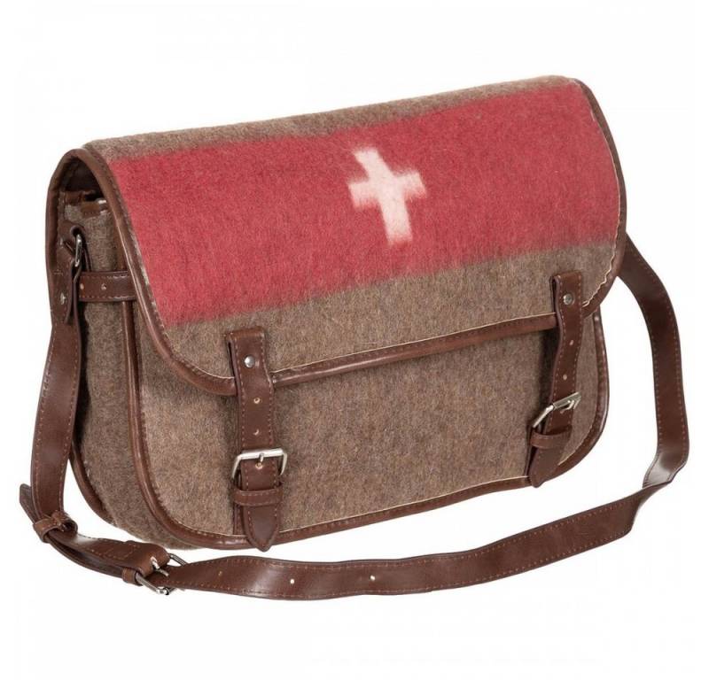 PureTrash Umhängetasche Schweiz. Umhängetasche, mit Schultergurt, aus Schweizer Armee Decken gefertigt von PureTrash