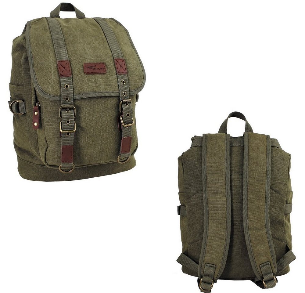 PureTrash Wanderrucksack Rucksack, Canvas, PT, oliv von PureTrash