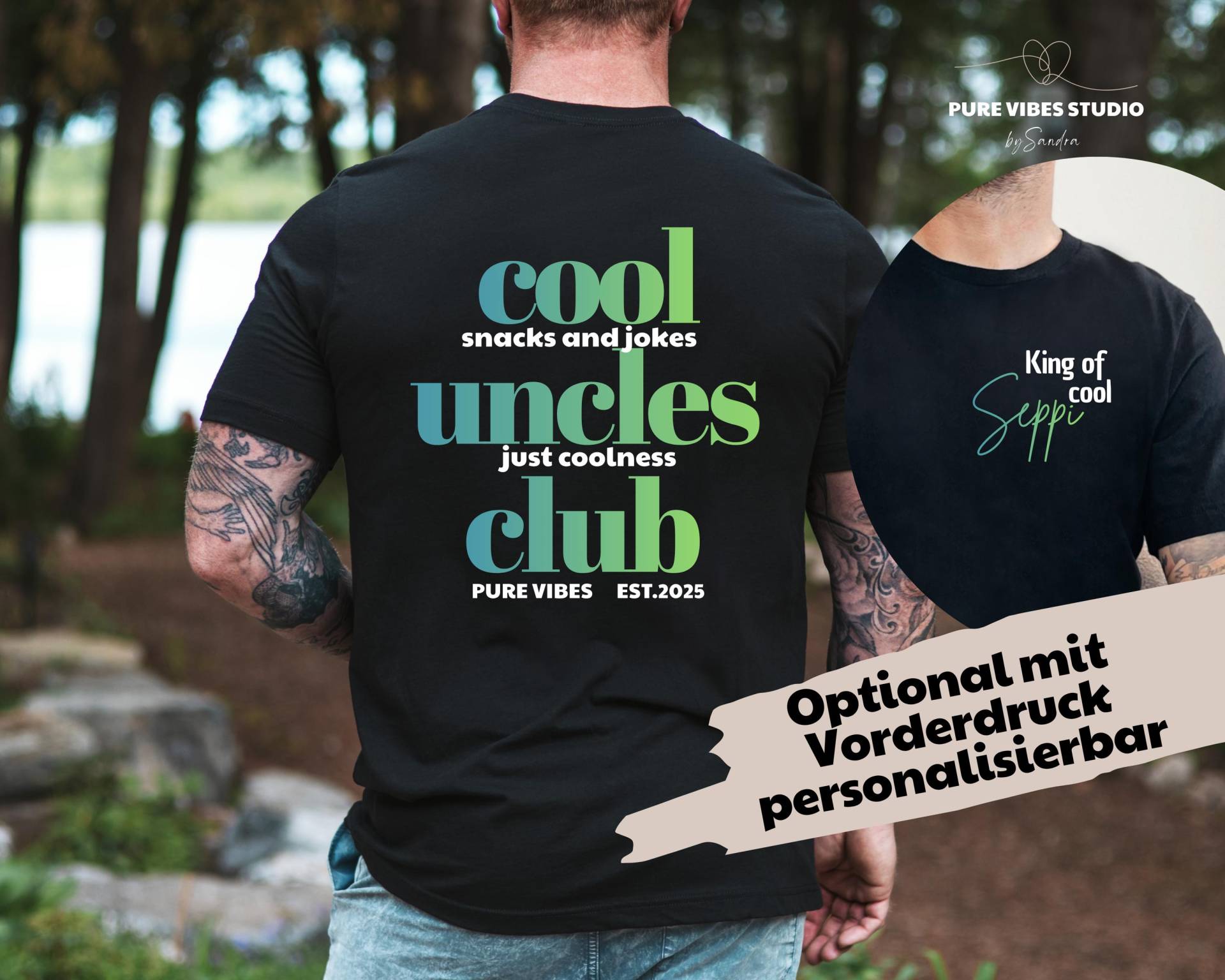 Cool Uncles Club Shirt - Personalisiertes Onkel Shirt, Geschenk Für Coole Männer von PureVibesStudiobyS