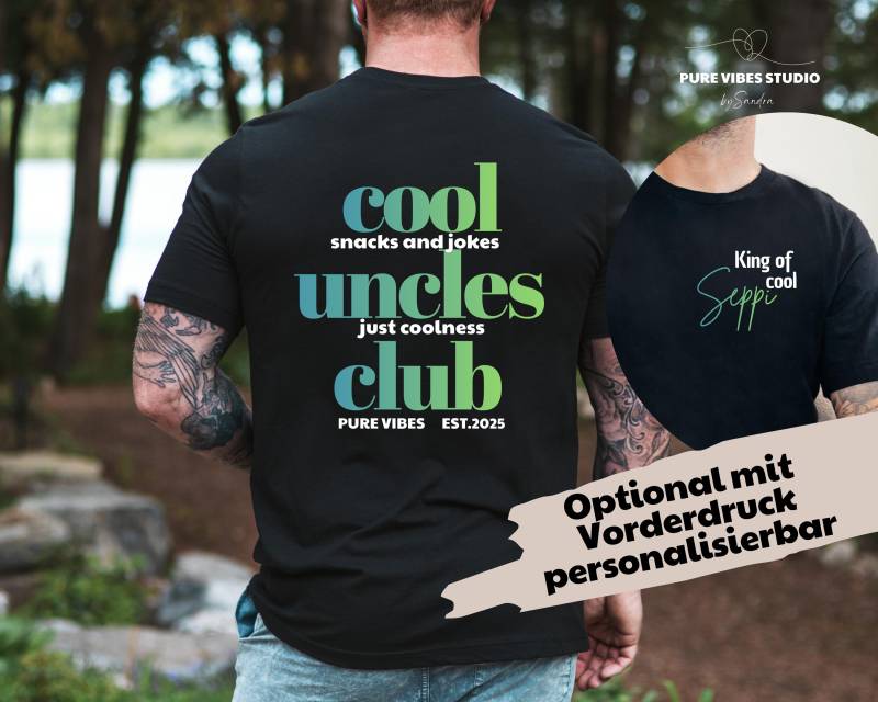 Cool Uncles Club Shirt - Personalisiertes Onkel Shirt, Geschenk Für Coole Männer von PureVibesStudiobyS