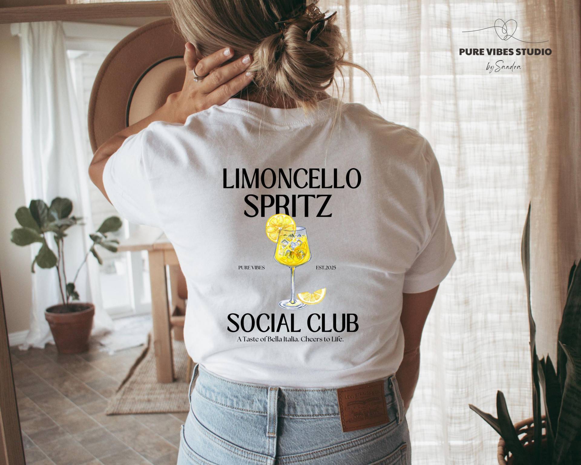 Limoncello T-Shirt Damen - Cocktail Shirt Retro Sommer, Geschenk Freundin, Lemon Mit Print, Zitrone Urlaub Sommerlook von PureVibesStudiobyS