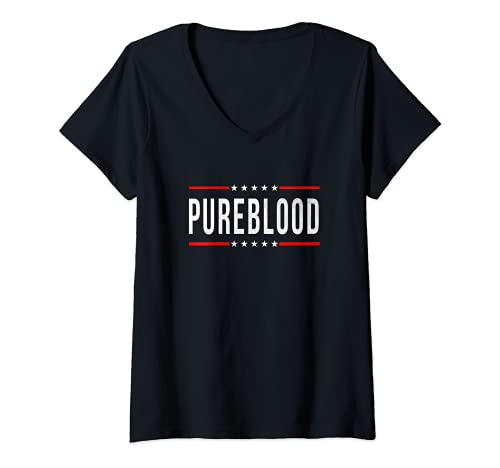 Damen Pureblood Pure Blood #Pureblood Political T-Shirt mit V-Ausschnitt von Pureblood Movement