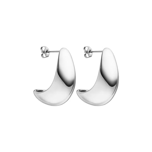 PURELEI® Big Drop Ohrringe, Tropfen Ohrringe aus langlebigem Edelstahl für Frauen, Wasserfeste Damenohrringe, Ohrringe für deinen individuellen Look (Länge 28,4 mm) (Silber) von Purelei