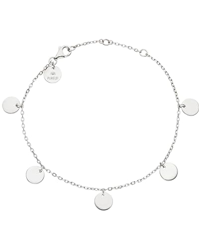 Purelei® Kalea Armband (Silber) – Elegantes, verspieltes Damen Armband mit Plättchen – Edelstahl – Verstellbare Länge 16/17,5/19 cm – Hawaiianisch inspiriert & wasserfest von Purelei