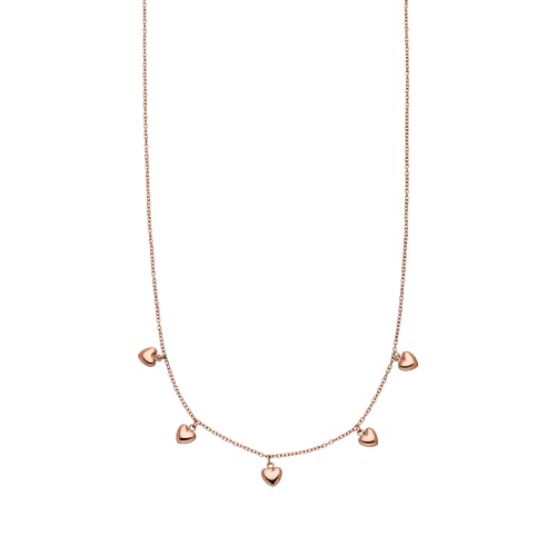 Purelei® Kalea Heart Kette (Gold, Silber, Rosegold), Damen Halskette aus langlebigem Edelstahl, Wasserfester Schmuck mit 5 Herz-Anhängern, 40-45 cm Länge verstellbar (Rosegold) von Purelei