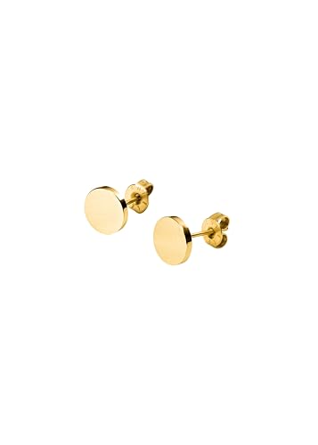 PURELEI® Ohrstecker Herren – Runde Edelstahl-Ohrstecker in Gold (18K vergoldet) oder Silber – Minimalistisches Design – 7,5 mm Durchmesser – Zeitloser Schmuck für Männer (Gold) von Purelei