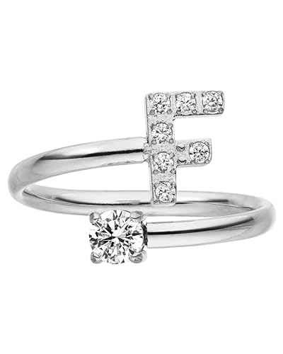 Purelei® Buchstaben Ring F – Damenring aus langlebigem Edelstahl – Wasserfeste Ringe – Verstellbare Ringe von Größe 50 bis 60 – Modeschmuck für deinen individuellen Look von Purelei