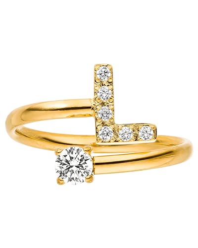 Purelei® Buchstaben Ring L – Damenring aus langlebigem Edelstahl – Wasserfeste Ringe – Verstellbare Ringe von Größe 50 bis 60 – Modeschmuck für deinen individuellen Look von Purelei