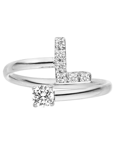 Purelei® Buchstaben Ring L – Damenring aus langlebigem Edelstahl – Wasserfeste Ringe – Verstellbare Ringe von Größe 50 bis 60 – Modeschmuck für deinen individuellen Look von Purelei