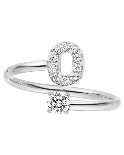 Purelei® Buchstaben Ring O – Damenring aus langlebigem Edelstahl – Wasserfeste Ringe – Verstellbare Ringe von Größe 50 bis 60 – Modeschmuck für deinen individuellen Look von Purelei