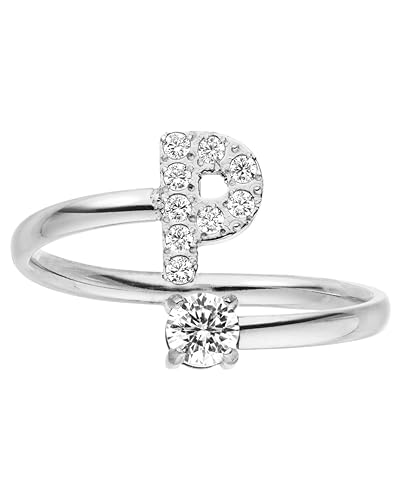 Purelei® Buchstaben Ring P – Damenring aus langlebigem Edelstahl – Wasserfeste Ringe – Verstellbare Ringe von Größe 50 bis 60 – Modeschmuck für deinen individuellen Look von Purelei