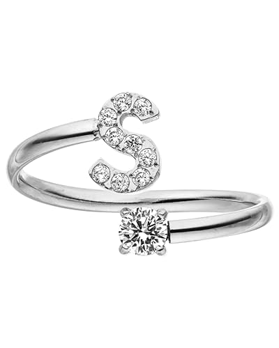 Purelei® Buchstaben Ring S – Damenring aus langlebigem Edelstahl – Wasserfeste Ringe – Verstellbare Ringe von Größe 50 bis 60 – Modeschmuck für deinen individuellen Look von Purelei