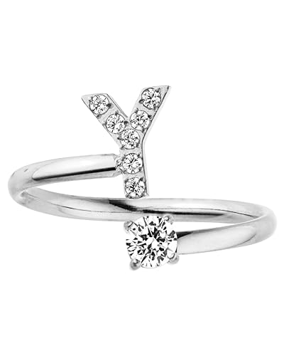 Purelei® Buchstaben Ring Y – Damenring aus langlebigem Edelstahl – Wasserfeste Ringe – Verstellbare Ringe von Größe 50 bis 60 – Modeschmuck für deinen individuellen Look von Purelei