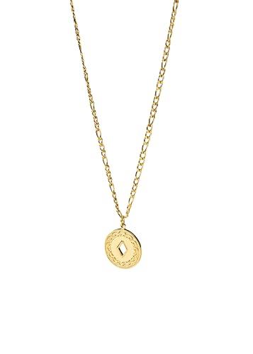 Purelei® Coin Kette Herren – Verstellbare Edelstahl-Halskette mit gemustertem Anhänger & Ausstanzung – 18K vergoldet oder Silber – Dezenter Männerschmuck (Gold) von Purelei