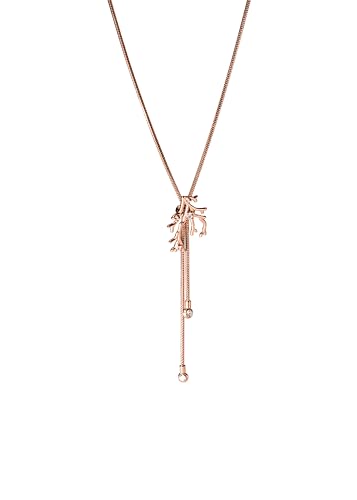 Purelei® Coral Cove Kette – Verstellbare Schlangen-Kette mit Korallenanhänger & Zirkonia – 18K vergoldet, Edelstahl – Damen Schmuck – Länge bis 70 cm (Rosegold) von Purelei