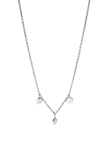 Purelei® Feine Halskette mit festem Anhänger – Edelstahl 14K vergoldet, Roségold oder Silber – 40/45 cm Länge – 3,5 mm breit – nicht abnehmbarer Anhänger – 8,6 g - wasserfest - verstellbar (Silver) von Purelei