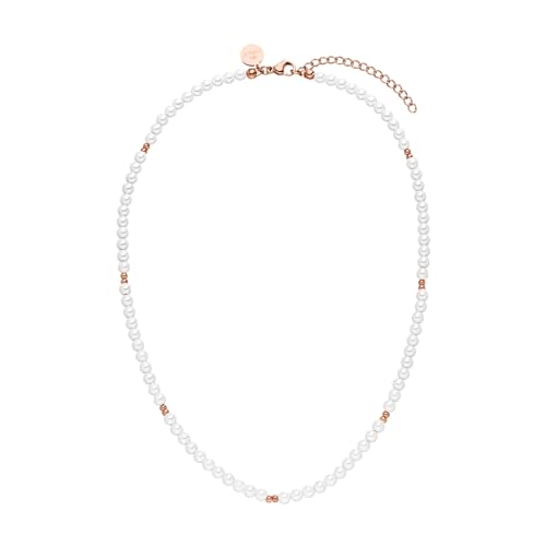 Purelei® Finesse Kette, Damen Halskette aus Edelstahl mit Sea Shell Perlen, Wasserfeste Perlenkette mit kleinen Verzierungen, Lange verstellbar 40-45 cm (Rosegold) von Purelei