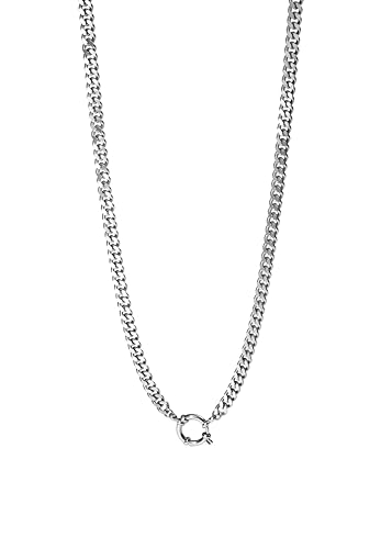 Purelei® Große Panzerkette mit Charm-Verschluss – Statement-Halskette aus Edelstahl, 14K vergoldet, Roségold oder Silber – 50/55 cm – 6,6 mm breit – kombinierbar mit Charms (Silver) von Purelei