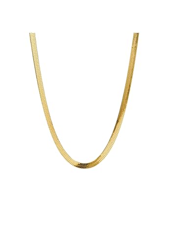 Purelei® I'lalo Kette – Breite Schlangenketten-Halskette aus Edelstahl – 14K/18K vergoldet – Länge 45/50 cm – 6,2 mm – 23 g – Statement-Basic – Wasserfest (Gold) von Purelei