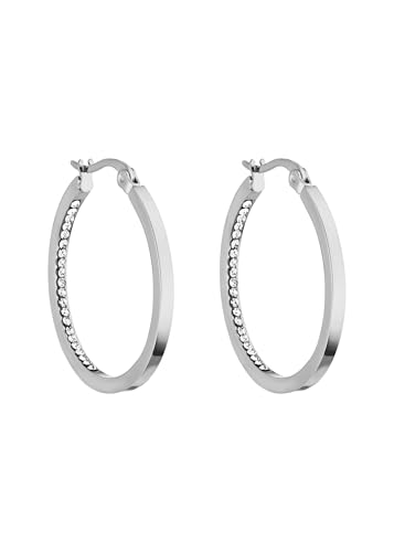 Purelei® Inner Shine Creolen Ohrringe – Edelstahl 18K Vergoldet/Rosévergoldet oder Silber – 30 mm Ø, 2 mm Breite - Damen Ohrringe (Silver) von Purelei