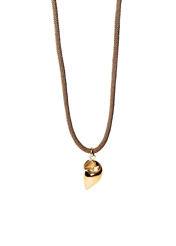 Purelei® Muschel-Kette mit gedrehtem Band – Maritimer Anhänger & Edelstahl in Gold, Silber oder Roségold – 40–45 cm – Dunkelbraun – Sommerlicher Boho-Stil (Gold) von Purelei