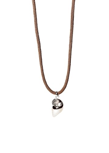 Purelei® Muschel-Kette mit gedrehtem Band – Maritimer Anhänger & Edelstahl in Gold, Silber oder Roségold – 40–45 cm – Dunkelbraun – Sommerlicher Boho-Stil (Silver) von Purelei