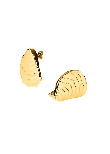 Purelei® Ocean Whisper Ohrringe – Muscheldesign Ohrstecker – Edelstahl 18K vergoldet – 9,5 g (Paar) – Kombinierbar mit Kette & Armband – Wasserfest (Gold) von Purelei