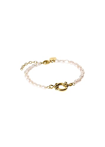 Purelei® Pearl Charm Armband – Armband mit Süßwasserperlen & Charm-Öse – 14K/18K vergoldeter Edelstahl – 16–19 cm – eleganter, kombinierbarer Schmuck (Gold) von Purelei