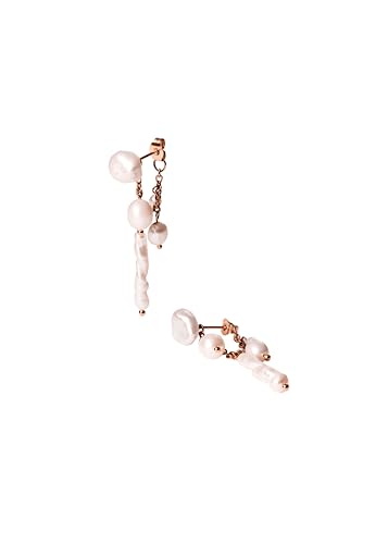 Purelei® Pearl Symphony Ohrringe – 3-in-1 Look mit Barockperle – 18K vergoldeter Edelstahl – Tragemöglichkeiten: Stecker, Loop & Kettendetail – 4,9 g (Paar) (Rosegold) von Purelei