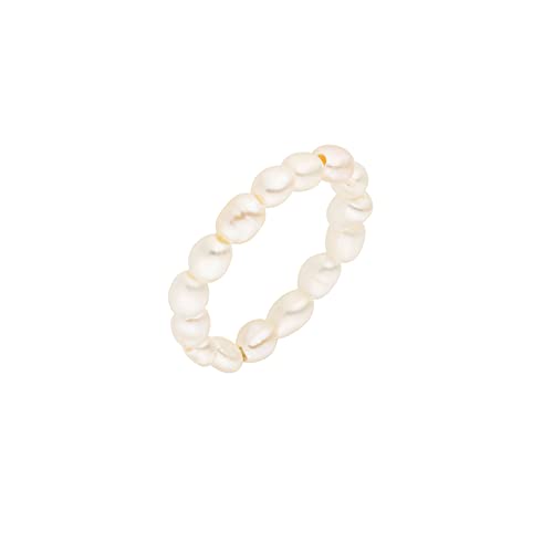 Purelei® Pearly Ring (Weiß), Elastischer Damen Ring aus wasserfesten Perlen, Eleganter Ring mit Keshi Perlen, Geschenke für Damen, Größe 56-62 (M/L) von Purelei