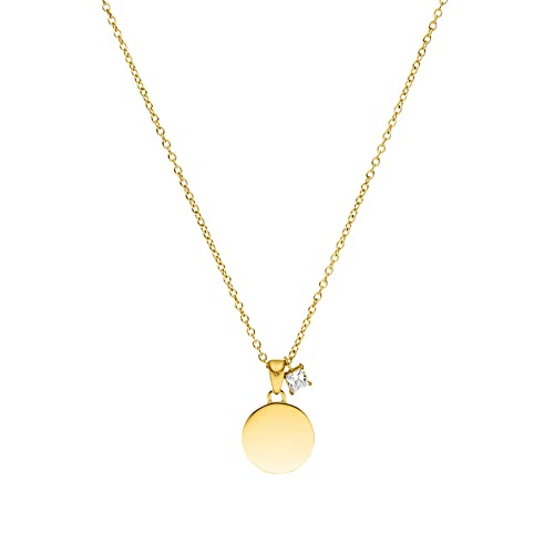 Purelei® Poetic Kette (Gold), Halskette für Frauen mit rundem Anhänger und Halbedelstein, Wasserfeste Kette aus Edelstahl, Geschenk für Frauen, 50-55 cm Länge verstellbar von Purelei