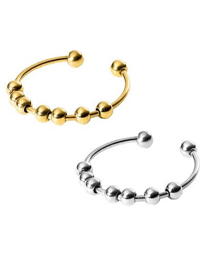 Purelei® Shade Anxiety Ring Set Ohrringe – Damenring aus langlebigem Edelstahl – Wasserfeste Ringe – Größe 50-60 – Modeschmuck für deinen individuellen Look von Purelei