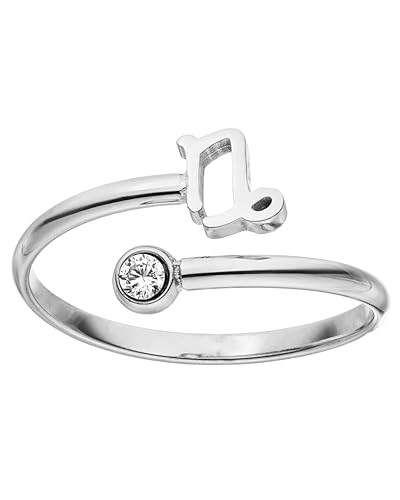 Purelei® Sternzeichen Ring Steinbock (Silber) – Wasserfester Damenring aus langlebigem Edelstahl – Verstellbare Ringe von Größe 50 bis 60 – Modeschmuck für deinen individuellen Look von Purelei