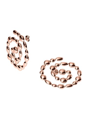 Purelei® Swirl Statement-Ohrringe – Spiral-Ohrstecker mit Metallperlen-Design – Edelstahl 14K/18K vergoldet – Moderner Statement-Schmuck – 17,6 g (Paar) – Wasserfest (Rosegold) von Purelei