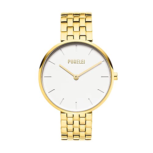 Purelei® Timeless Uhr (Gold), Hochwertige Damenuhr mit Edelstahlarmband, Elegante Uhr Damen Analog Quarz 3ATM, Geschenk für Frauen von Purelei