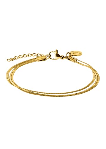 Purelei® Two Layers Damen Armband – verstellbares, wasserfestes Armband mit doppellagigem Schlangenketten-Design für einen stilvollen Layering-Look (Gold) von Purelei