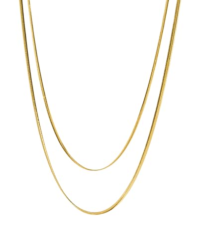 Purelei® Two Layers Kette Damen (Gold) – Halskette Damen aus langlebigem Edelstahl – Wasserfeste Kette mit Anhänger – 40-45 cm Länge verstellbar – Halskette für deinen individuellen Look von Purelei