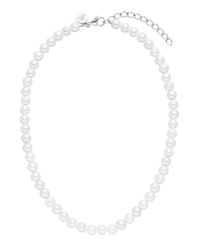 Purelei® White Pearl Kette (Silber) – Wasserfeste Halskette aus langlebigem Edelstahl – Necklace mit Seashell Pearls – Modeschmuck für deinen individuellen Look – Perlenkette Damen von Purelei