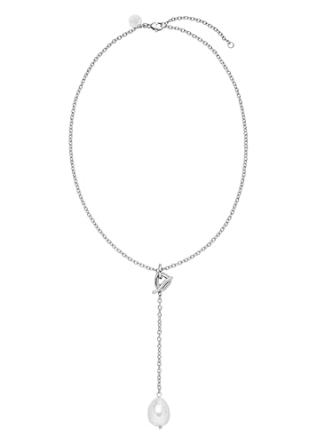 Purelei® Y-Kette mit Perlen-Anhänger – Abnehmbarer Anhänger mit Knebelverschluss – 18K vergoldet Edelstahl – Verstellbar 40–45 cm – Eleganter Aloha-Style mit Seashell Perle (Silver) von Purelei