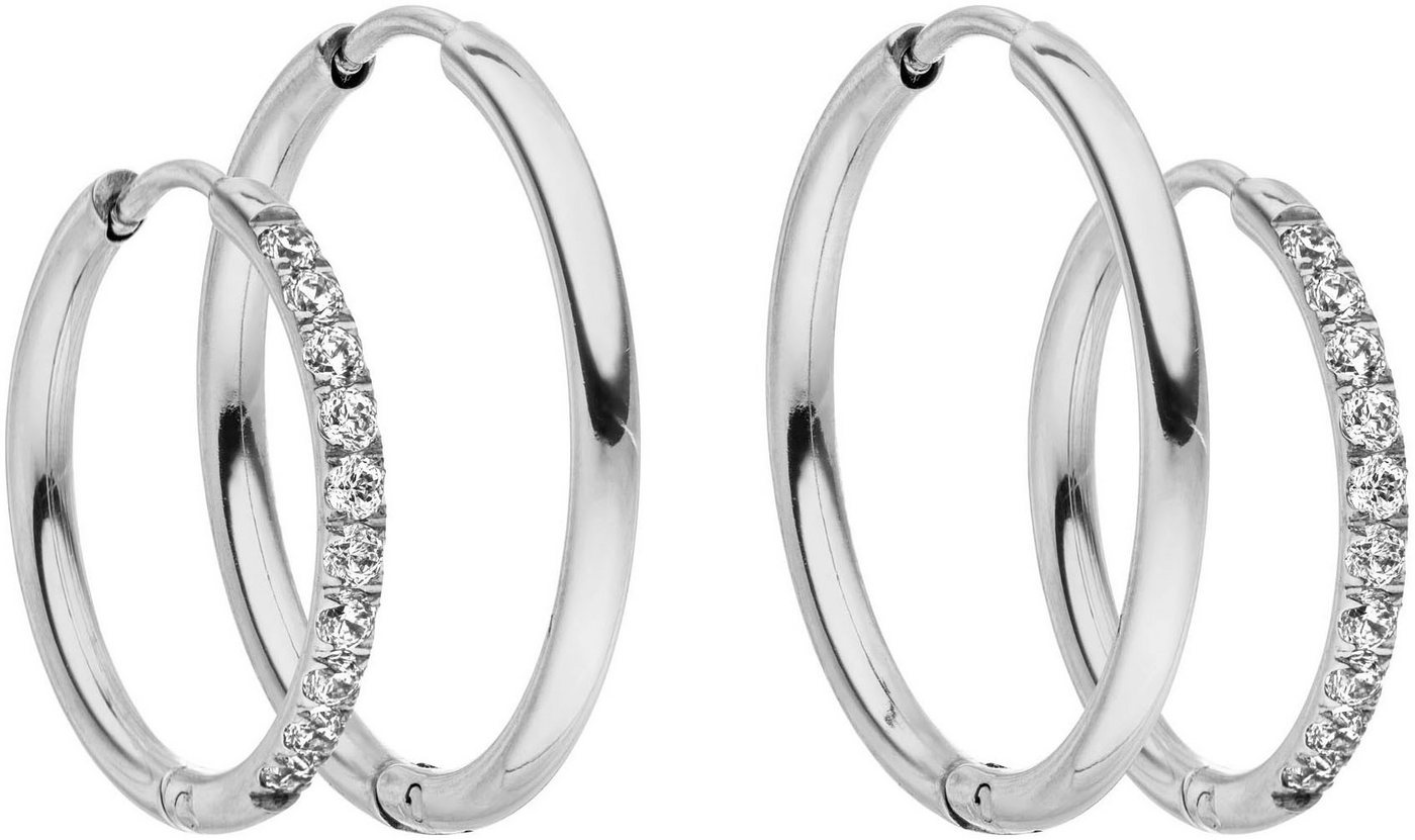 Purelei Creolen-Set Schmuck Geschenk Lovely Glitter Ohrring-Set, 23081 (Set, 4-tlg), mit Zirkonia (synth) von Purelei