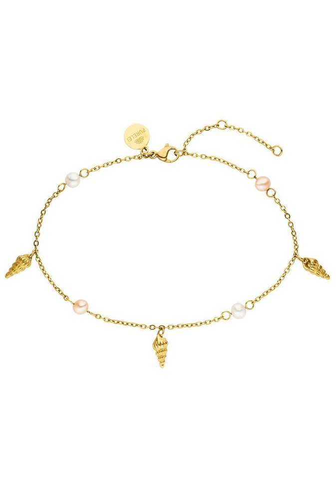 Purelei Fußkette mit Anhänger Schmuck Geschenk Akala, Muschel, 2032-AnkletBracelet-Akala-Gold, mit Süßwasserzuchtperle von Purelei