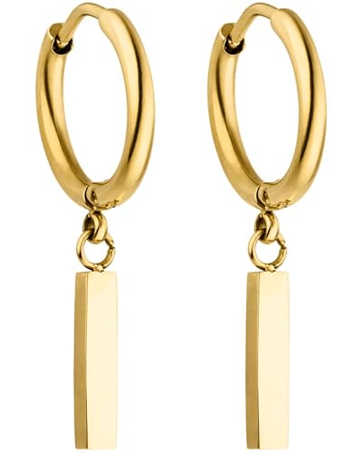 PURELEI® Huli Hoop Creole Ohrringe (Gold) – Damenohrringe aus langlebigem Edelstahl – Wasserfeste Ohrringe Damen – 1,56 cm Durchmesser – Modeschmuck für deinen individuellen Look von Purelei