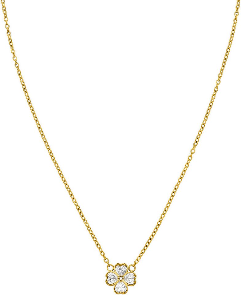 Purelei Kette mit Anhänger Schmuck Geschenk Cuore Kleeblatt, 22421-Necklace-Cuore, mit Zirkonia (synth) von Purelei