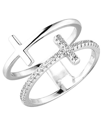 Purelei Ring Double Cross (Silber, 52) von Purelei