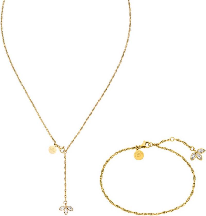 Purelei Schmuckset Schmuck Edelstahl Kette und Fußkette Mahina Club Lotus (Set, 2-tlg), mit Zirkonia (synth) von Purelei