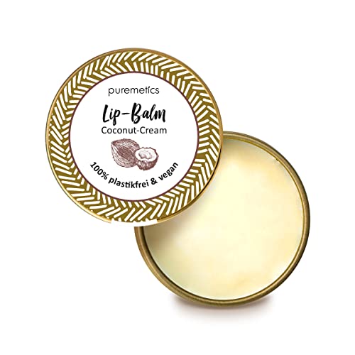 puremetics Zero Waste Lip Balm “Coconut Cream“ (10g) | 100% vegan & plastikfrei | Lippenpflege | ohne Plastik | wiederverwendbarer Weißblech-Tiegel von puremetics