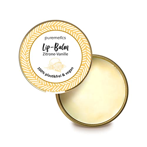 puremetics Zero Waste Lip Balm “Zitrone Vanille“ (10g) | 100% vegan & plastikfrei | Lippenpflege | ohne Plastik | wiederverwendbarer Weißblech-Tiegel von puremetics