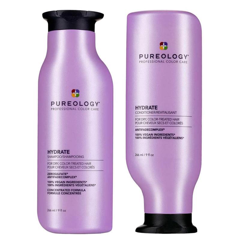 Pureology Hydrate Shampoo and Conditioner Moisturising Bundle for Dry Hair, Sulphate Free for a Gentle Cleanse von Pureology