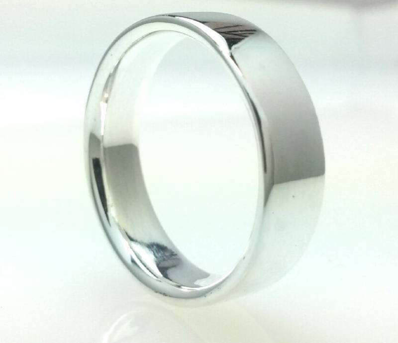 6 Mm Sterling Silber 925 Flacher Ehering Ring, Bequemer Passform Schwerer Ring von Puresilverdreams